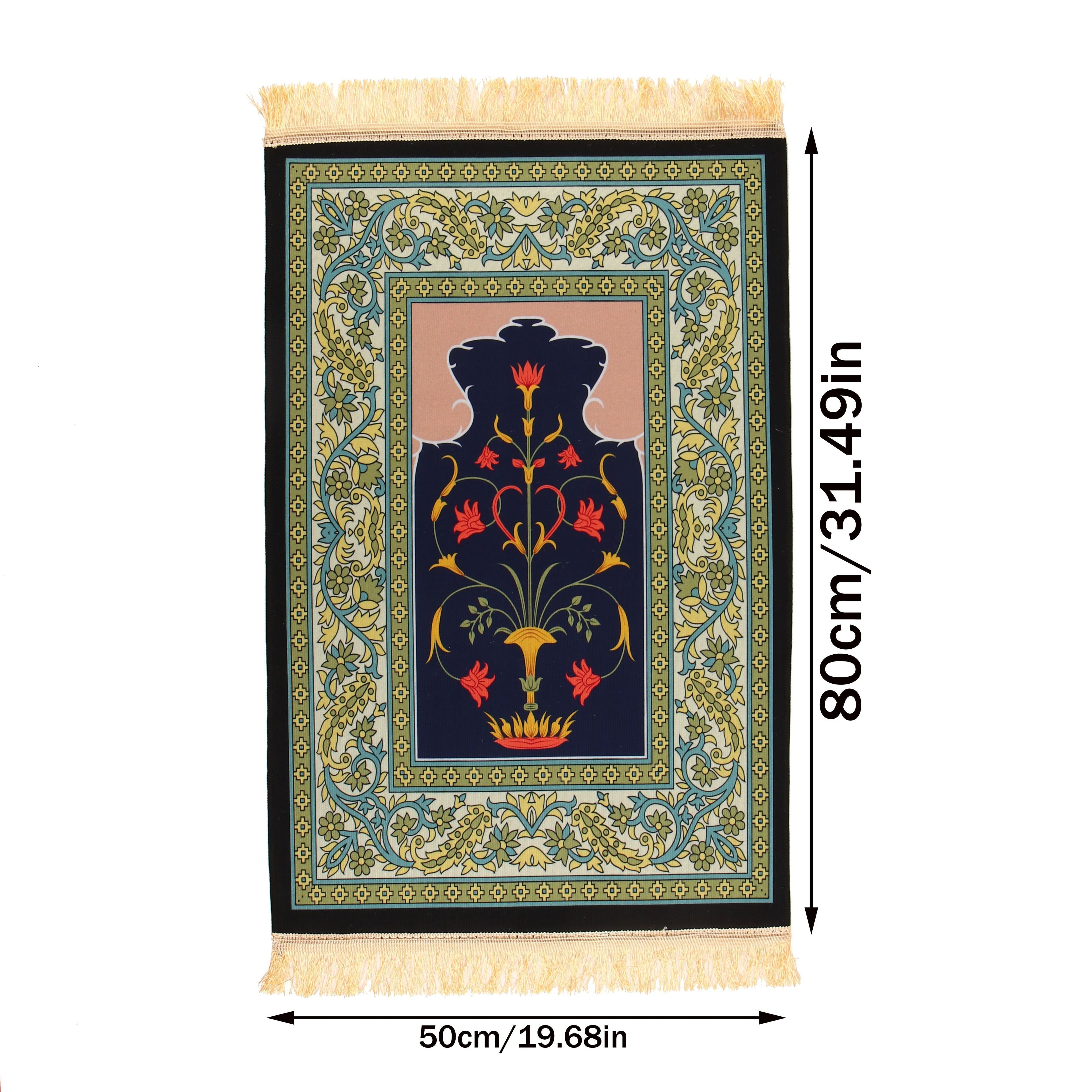 1pc Luxury Muslim Prayer Mat, Non-Slip Printed Islamic Kabah, Soft Worship Cushion, Meditation Rug, Pilgrimage Blanket, Islamic Prayer Carpet, Ideal Islamic Gift Lootquake LLC
