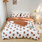 Cotton Four-piece Set Girl Heart Cartoon Pure Cotton  Linen Duvet Cover Bed Pi-Mart