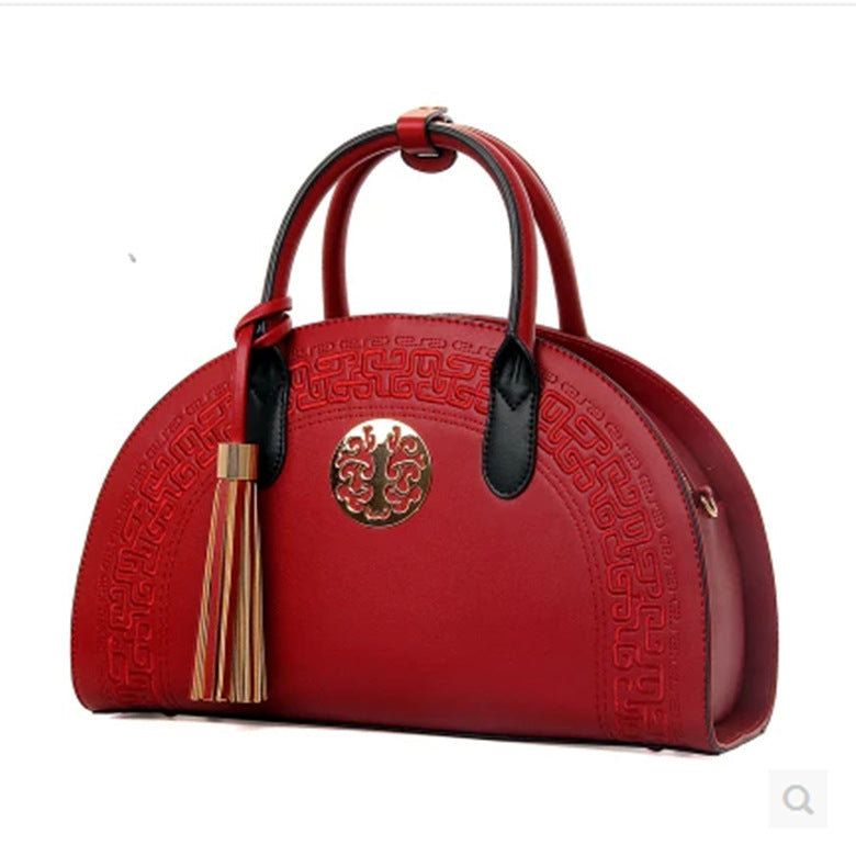 Fashion bag autumn and winter new women''s bag popular national style women''s shoulder bag versatile messenger bag soft handle handbag Pi-Mart