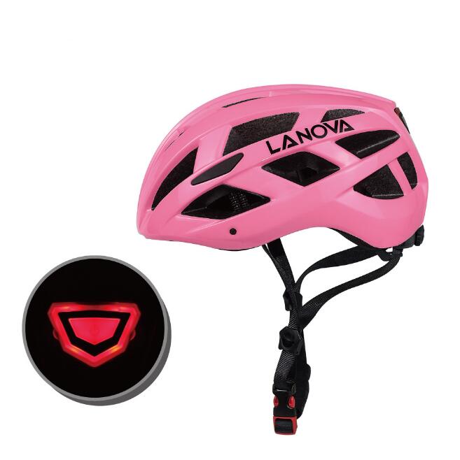Male and female one-piece bicycle riding helmet with light Lootquake LLC