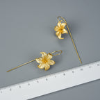 Female lily sterling silver S925 earrings Pi-Mart
