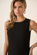 Side Slit Round Neck Sleeveless Dress – Elegant and Versatile Sleeveless Dress with Sophisticated Side Slit Detail For Any Occasion Stevvex