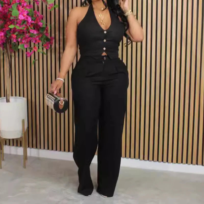 Women Elegant Two Piece Set Dashiki African Tracksuit Spring Summer Long Sleeve Vest Top and Pants Set Party Matching Sets Purplish Diva