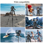 ZOMEI 60 Inch Micro Single-lens Digital Camera Mobile Phone Horizontal And Vertical Shooting Live Portable Aluminum Tripod With Mobile Phone Clip + T-shaped Mobile Phone Clip Lootquake LLC