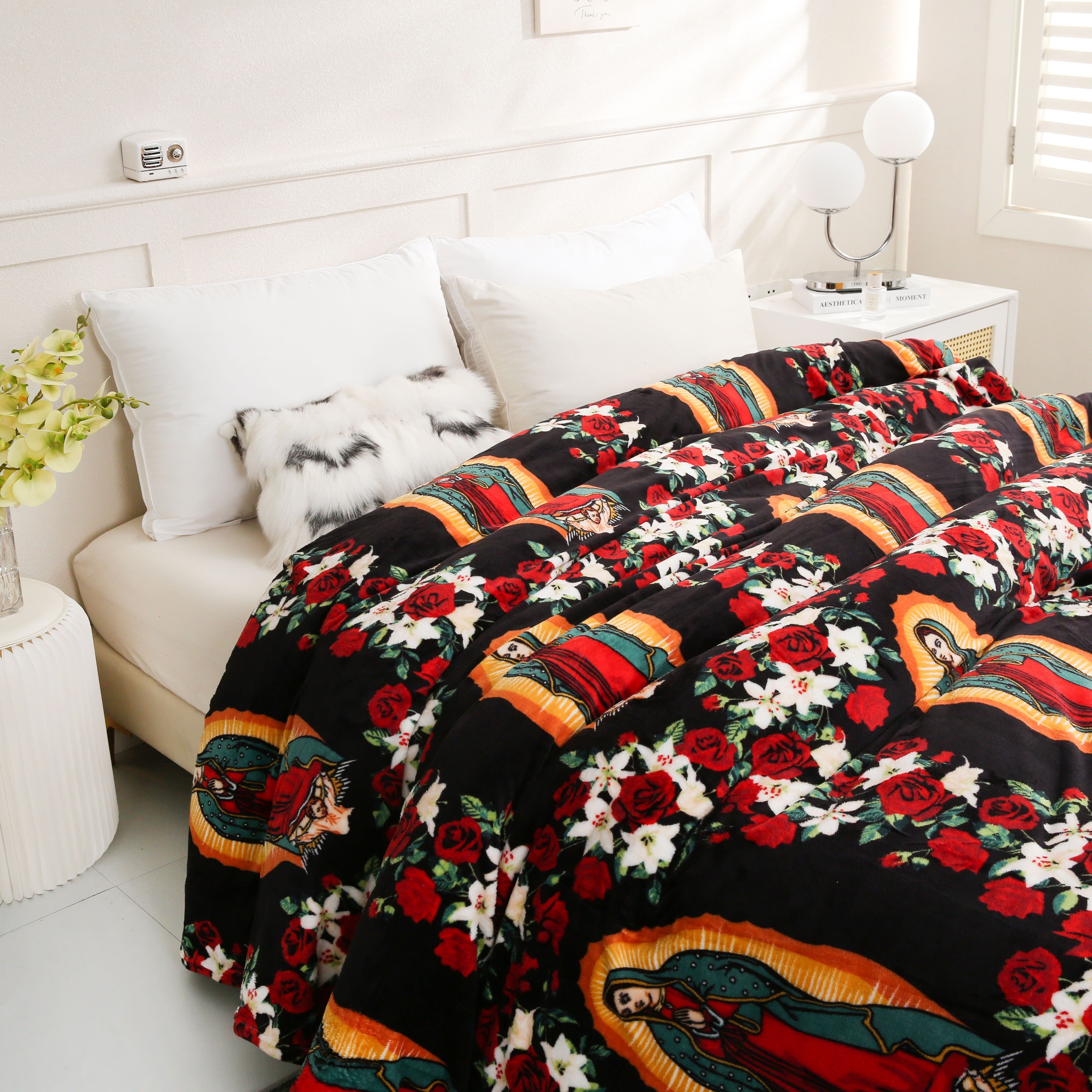 1pc Southwest Native American Flannel Polyester Throw Double-side Printed Blanket, Aztec Geometry Pattern Travel Couch Bed Blanket Plush Soft Lightweight Blanket For All Season Lootquake LLC