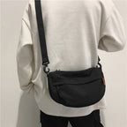 Men's shoulder bag, saddle round bottom bag, satchel fashion unisex small crossbody bag, women's simple crossbody bag - SJB-DIAMOND ELITES