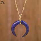 Moon Shape Amethyst Necklace Pi-Mart