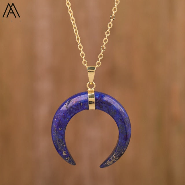 Moon Shape Amethyst Necklace Pi-Mart