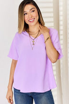 Zenana Texture Short Sleeve T-Shirt Lootquake LLC
