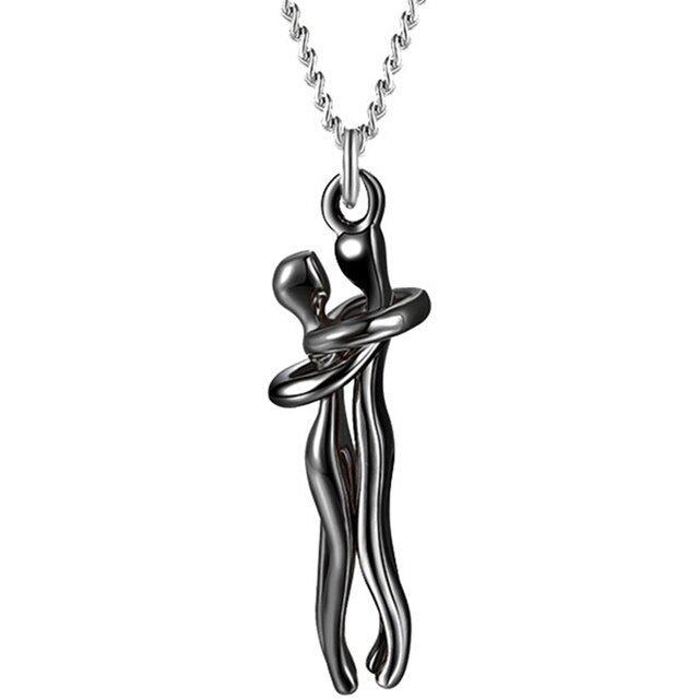 Couple Hugging Pendant Necklace Pi-Mart