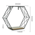 Minimalist Hexagonal Iron Wall Shelf for Decoration Lootquake LLC