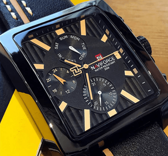 Men's Waterproof Watch With Leather Belt And Chronometers  Retro Style Unique Shape Excellent Gift - SJB-DIAMOND ELITES