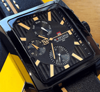Men's Waterproof Watch With Leather Belt And Chronometers  Retro Style Unique Shape Excellent Gift - SJB-DIAMOND ELITES