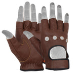 MRX Driving Gloves soft Leather Unlined Motorbike Riding Half Fingers Glove for Unisex - SJB-DIAMOND ELITES