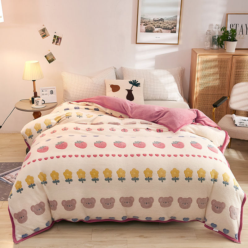 Plush Thick Snowflake Duvet Cover Single Piece Flannel Pi-Mart