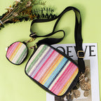 Casual versatile woven shoulder crossbody bag, small crossbody purse 2 in 1, simple portable cosmetic storage bag - SJB-DIAMOND ELITES