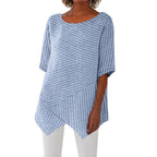 Striped sleeves T-shirt for Women Pi-Mart