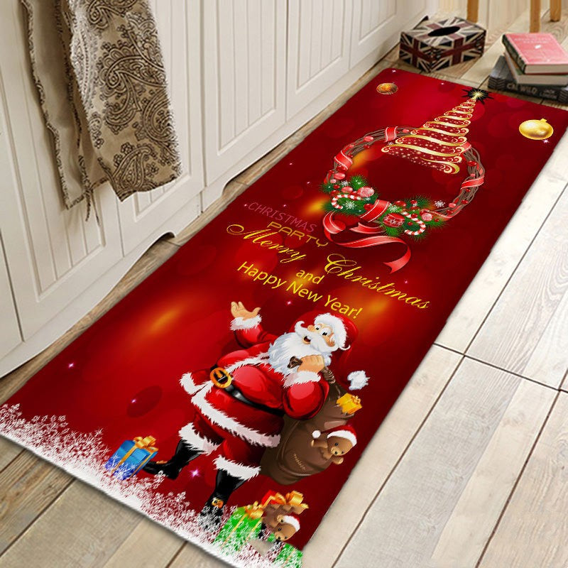Santa Claus Flannel Absorbent Floor Mat Pi-Mart