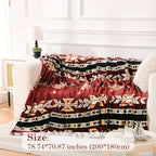 1pc Southwest Native American Flannel Polyester Throw Double-side Printed Blanket, Aztec Geometry Pattern Travel Couch Bed Blanket Plush Soft Lightweight Blanket For All Season Lootquake LLC