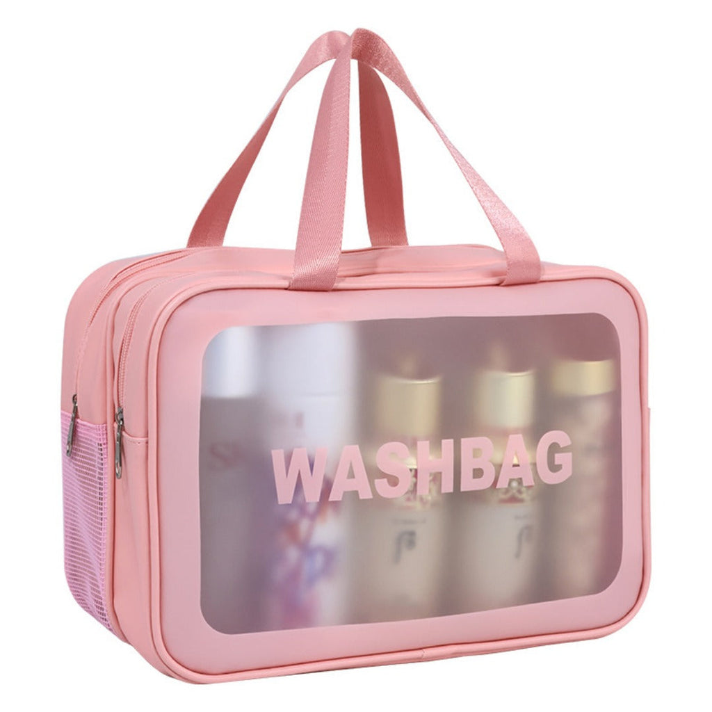 Dry & Wet Separation PVC Transparent Beach Bag – Double-Layer Portable Travel Toiletry Bag with Compartments for Makeup & Cosmetic Storage, Ideal for Organizing on-the-Go - SJB-DIAMOND ELITES