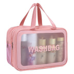 Dry & Wet Separation PVC Transparent Beach Bag – Double-Layer Portable Travel Toiletry Bag with Compartments for Makeup & Cosmetic Storage, Ideal for Organizing on-the-Go - SJB-DIAMOND ELITES