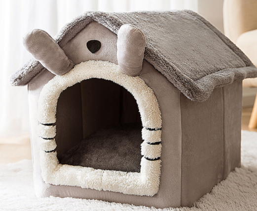 Foldable Dog House Pet Cat Bed Winter Dog Villa Sleep Kennel Removable Nest Warm Enclosed Cave Sofa Pets Supplies Pi-Mart