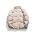 Men's Fashion Simple Raglan Sleeve Printing Stand-up Collar Down Jacket