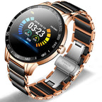 Luxury Ceramic Elegant Unisex Smart Watch With Heart Rate Monitor and Blood Pressure Fitness tracker Ceramic strap Sport Watch With Waterproof Protection - SJB-DIAMOND ELITES