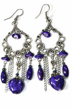 Marbled Bead Dangle Earrings Scroll Work Boho Floral BandsCo Straps
