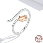 Female Creative All-match Rose Necklace Ring