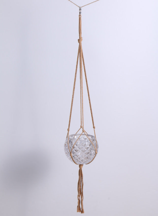 Gardening Green Woven Rack Flower Pot Net Pocket