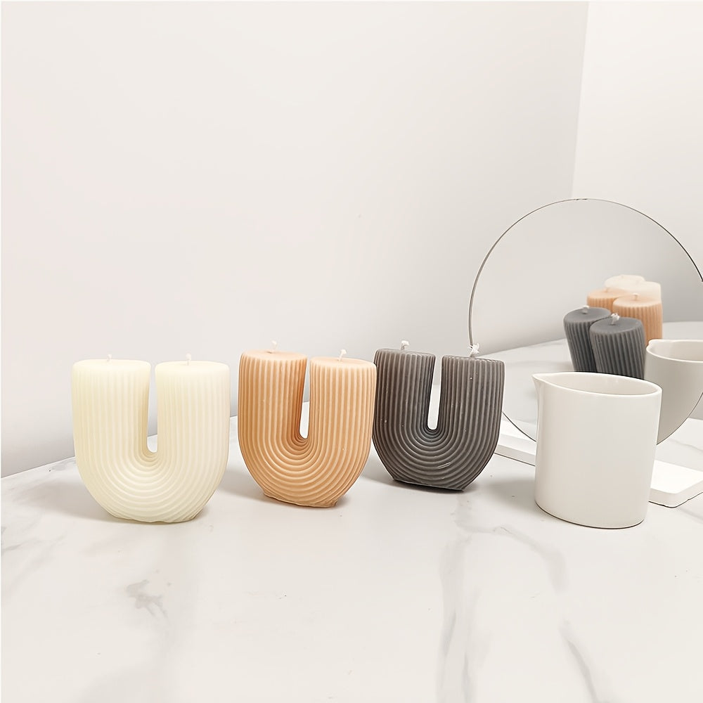 1pc 200g U-shaped Aesthetic scented candle for holiday birthday gift or home decor