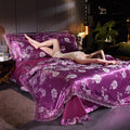 Cover Set Wedding Golden Jacquard Bedding Set Lace Flat Sheet Pillowcase 4pcs European Luxury Pi-Mart