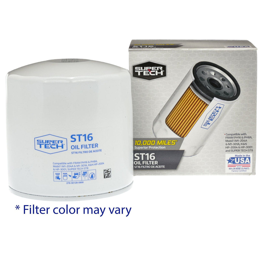 Super Tech ST16 10K mile Spin-on Engine Oil Filter Fits Chrysler, Dodge, Ford, and Toyota