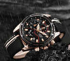 Waterproof Men's Sports  Watch With Leather Transparent Belts, Chronometers Day View Perfect Gift Stevvex