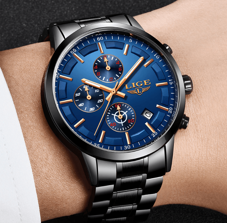 Men's Waterproof  Watch With Chronometers And Date Display Unique Design Perfect Gift Stevvex