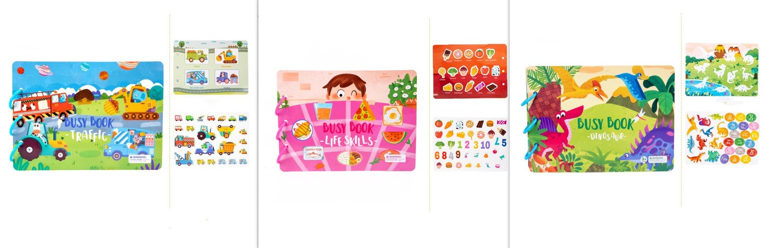 Children's Busy Book Educational Toys Repeated Paste Pi-Mart