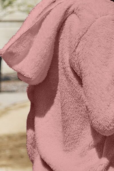 Women Full Size Teddy Hooded Jacket with Pockets Cozy Casual Jacket Comfortable Women Jacket Stevvex
