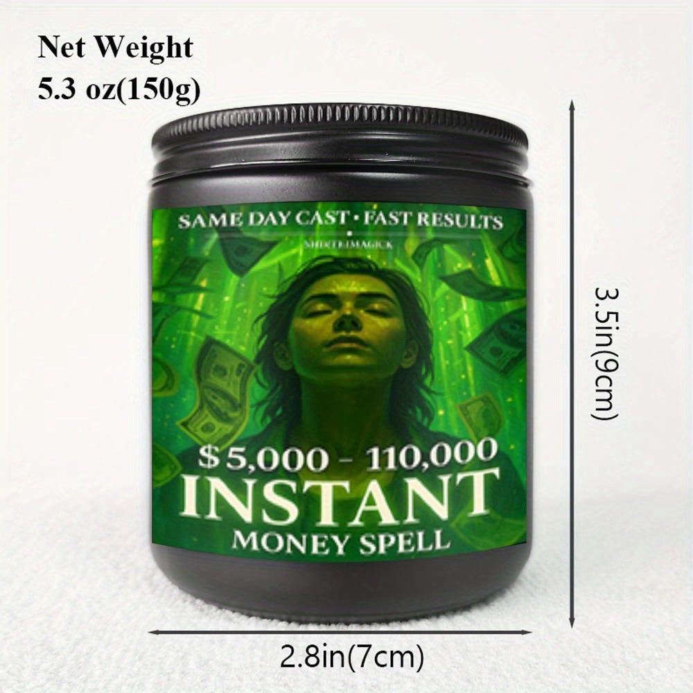 1pc 5. 3 Oz Instant Money Spell Casting Scented Candle Soybean Wax Gift Idea For Women Men Adult Bestie Coworker Husband Wife Him Her Son Daughter Dad Mum Sister Brother Family On Birthday Xmas New Year Funny Unique Essential Lootquake LLC