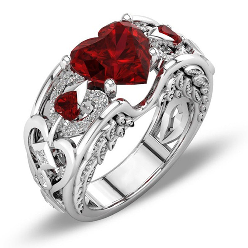 Red Love Heart Ring - SJB-DIAMOND ELITES