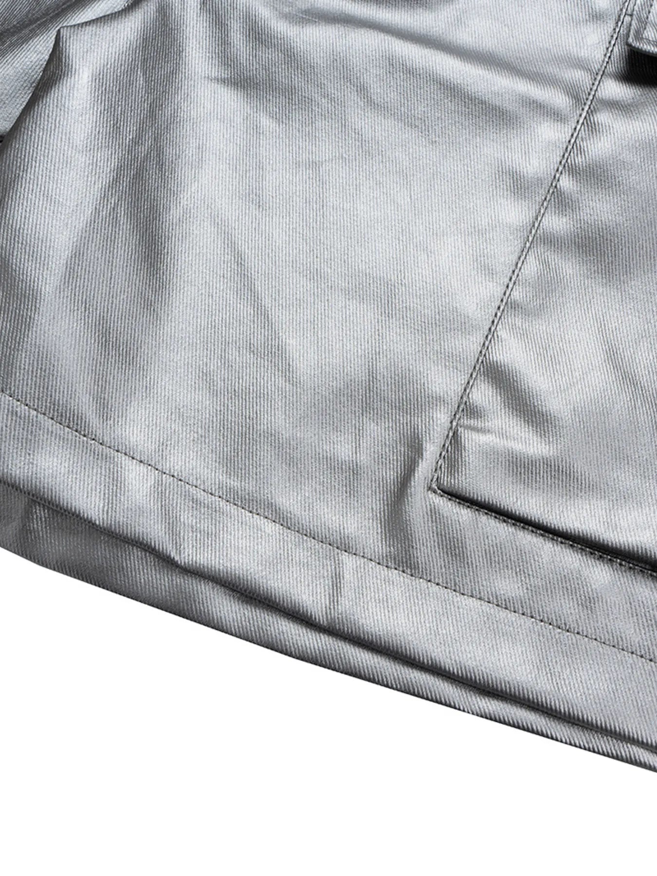 Men's Cargo Style Metallic Zipper Shorts