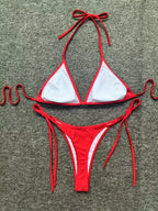 Bikini Leopard Print 2 Piece Swimsuit for Women – High Cut Lace-Up Backless Flattering Bikini Set with Halter Spaghetti Strap – Stretchy Sexy and Stylish Swimwear for Pool Beach and Summer Vacation