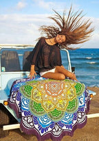 Polygon Printing Tassel Round Bath Towel Yoga Mat Pi-Mart