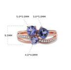 Sterling Silver Tan Sang Rose Gold Color Separation Plating Ring Pi-Mart