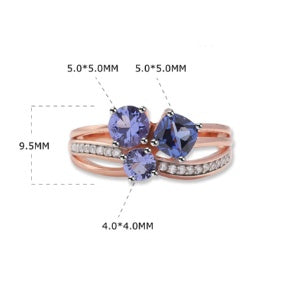 Sterling Silver Tan Sang Rose Gold Color Separation Plating Ring Pi-Mart