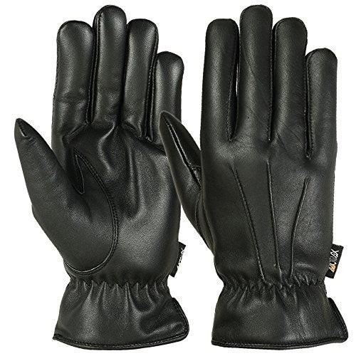 Men’s Warm Winter Dress And Work Gloves, Thermal Lining, Genuine Black Leather MRX Products