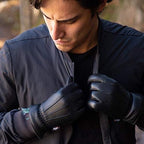 Men’s Warm Winter Dress And Work Gloves, Thermal Lining, Genuine Black Leather MRX Products