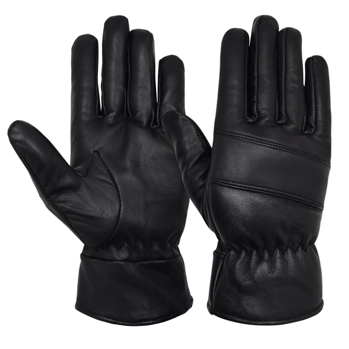 Men’s Warm Winter Dress And Work Gloves, Thermal Lining, Genuine Black Leather MRX Products