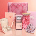 Gift Box Set For Women, Mother'S Day Gifts For Daughters And Mothers, Valentine'S Day Gifts For Wife And Girlfriend, Gift For Women'S Best Friends And Sisters, Included Scented Candle, Jewelry Case, Glass Cup, Notebook & Crys
