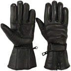 Mens Motorbike Gloves Cold Weather Motorcycle Riding Genuine Leather Black Glove-Black-S - SJB-DIAMOND ELITES
